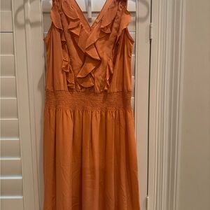 Rebecca Taylor Orange Ruffle Mini Dress